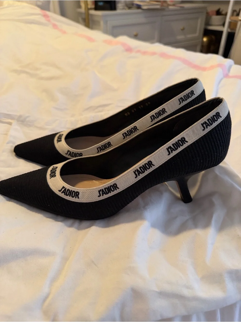 Dior J'Adior Knit Fabric Kitten Heel Pump Size 39 - Picture 3 of 8